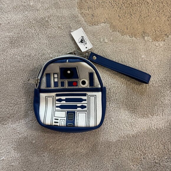 Disney Loungefly Coin Purse Wallet R2D2 Dome Shape Zipper Bag NWT - Picture 1 of 4